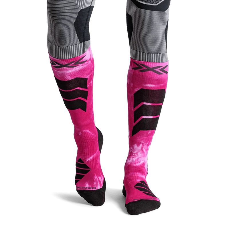 Calze da sci X-Socks Ski Expert Wild Otc x black/fluo pink 2