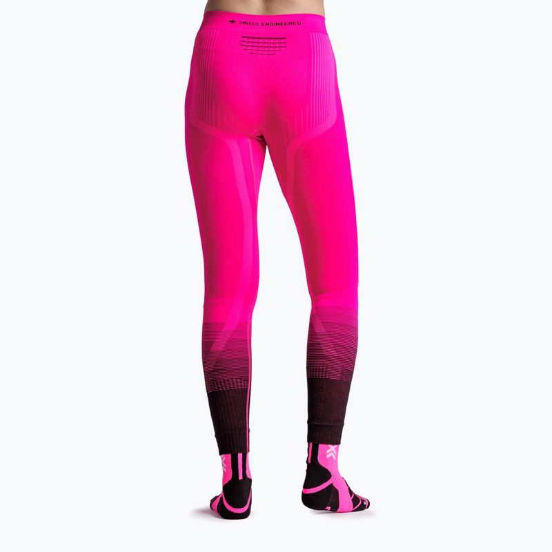 Pantaloni termici da donna X-Bionic Invent Graphics fluo pink/x white 2