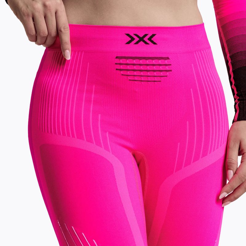 Pantaloni termici da donna X-Bionic Invent Graphics fluo pink/x white 4