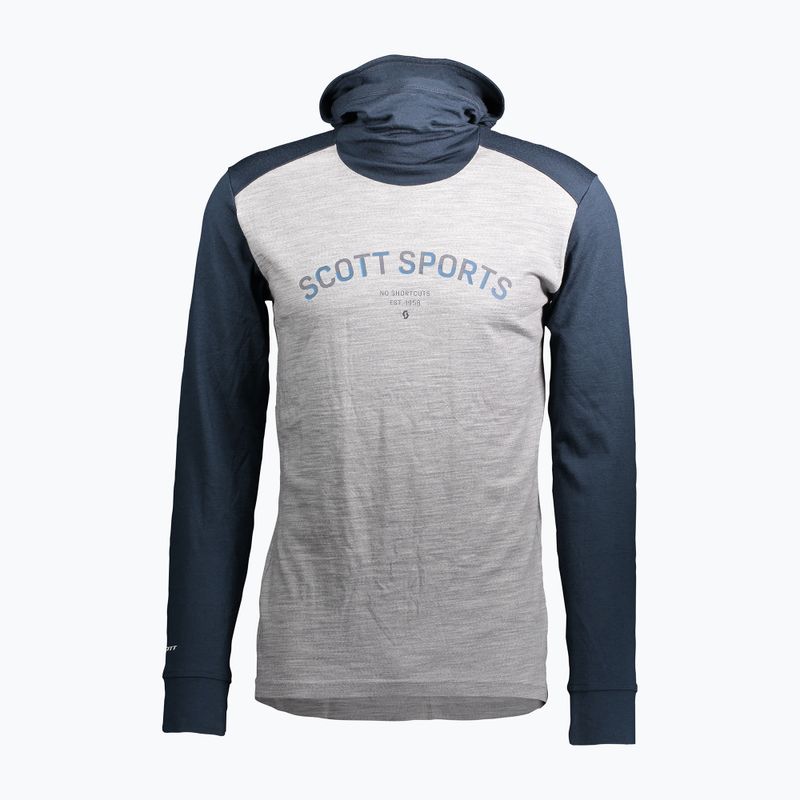 SCOTT Defined Merino Hoody Uomo Felpa termica blu scuro/grigio chiaro melange