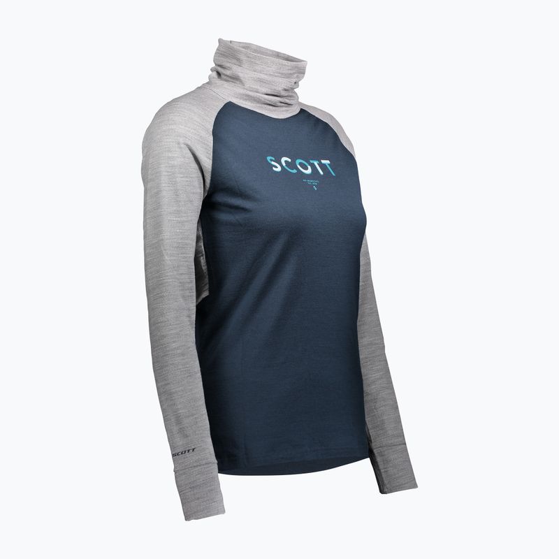 Maglia termica da donna SCOTT Defend Merino High Neck light grey melange/dark blue 3