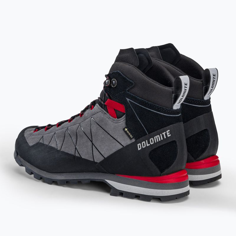 Scarponi da arrampicata Dolomite Crodarossa High GTX da uomo grigio canna di fucile/rosso fuoco 3