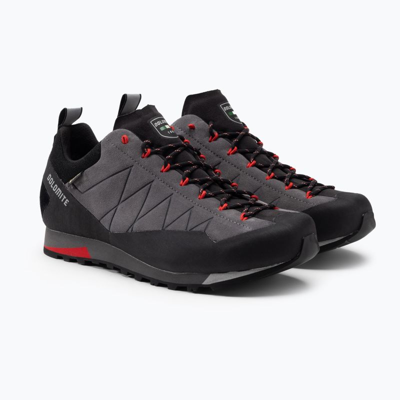 Scarponi da arrampicata Dolomite Crodarossa Low GTX da uomo grigio canna di fucile/rosso fuoco 5
