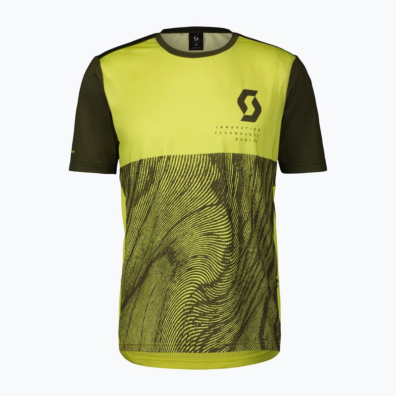 Maglia da ciclismo SCOTT Trail Vertic giallo amaro/verde abete per uomo
