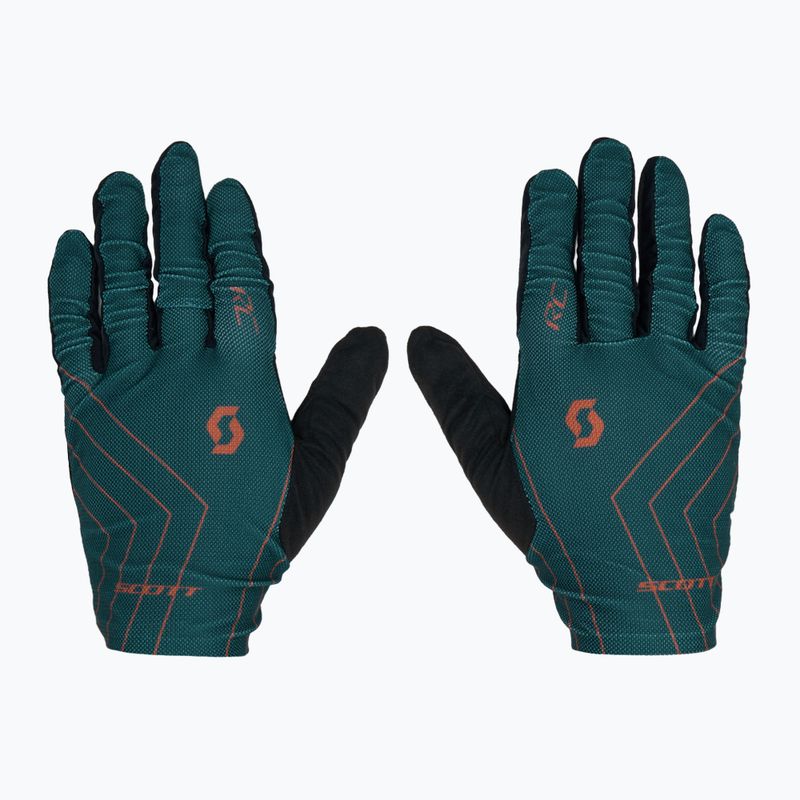 Guanti da ciclismo da uomo SCOTT RC Team aruba green/braze orange 2