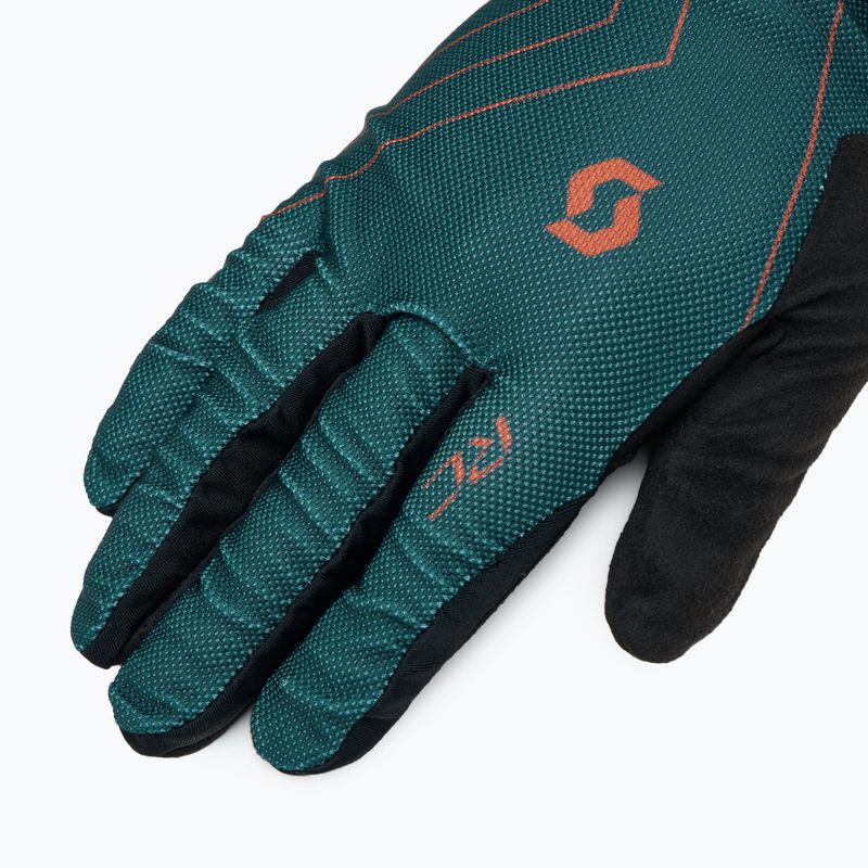 Guanti da ciclismo da uomo SCOTT RC Team aruba green/braze orange 5