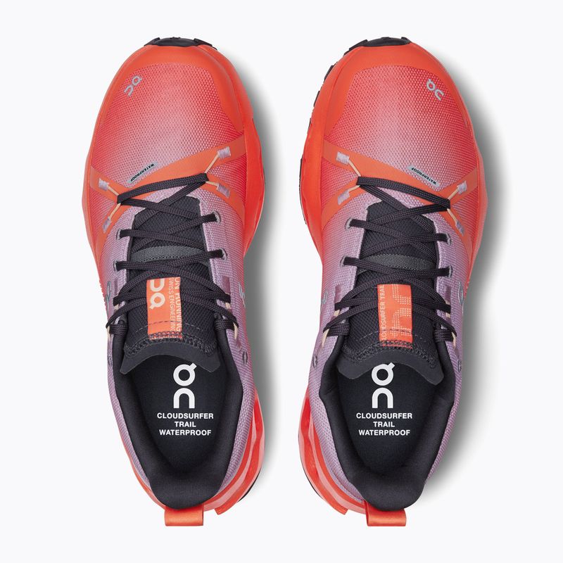 Scarpe da corsa impermeabili da donna On Cloudsurfer Trail malva/flame 12