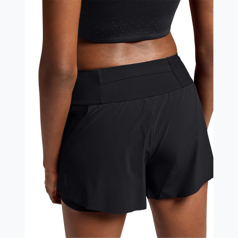 Pantaloncini da corsa da donna On Running Running nero 2
