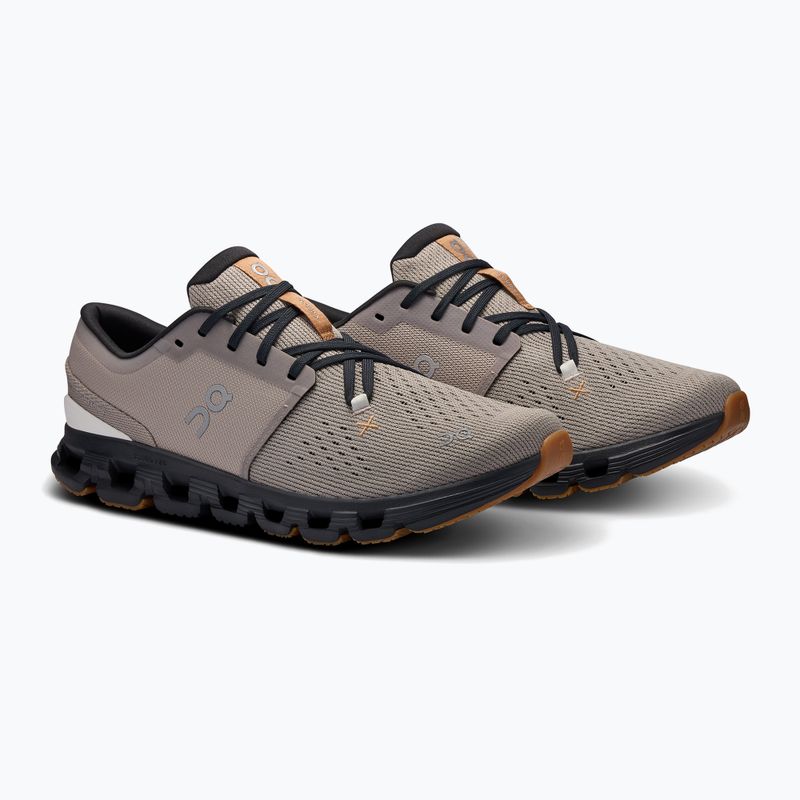Scarpe da corsa On Cloud X 4 nebbia/nero da uomo 8
