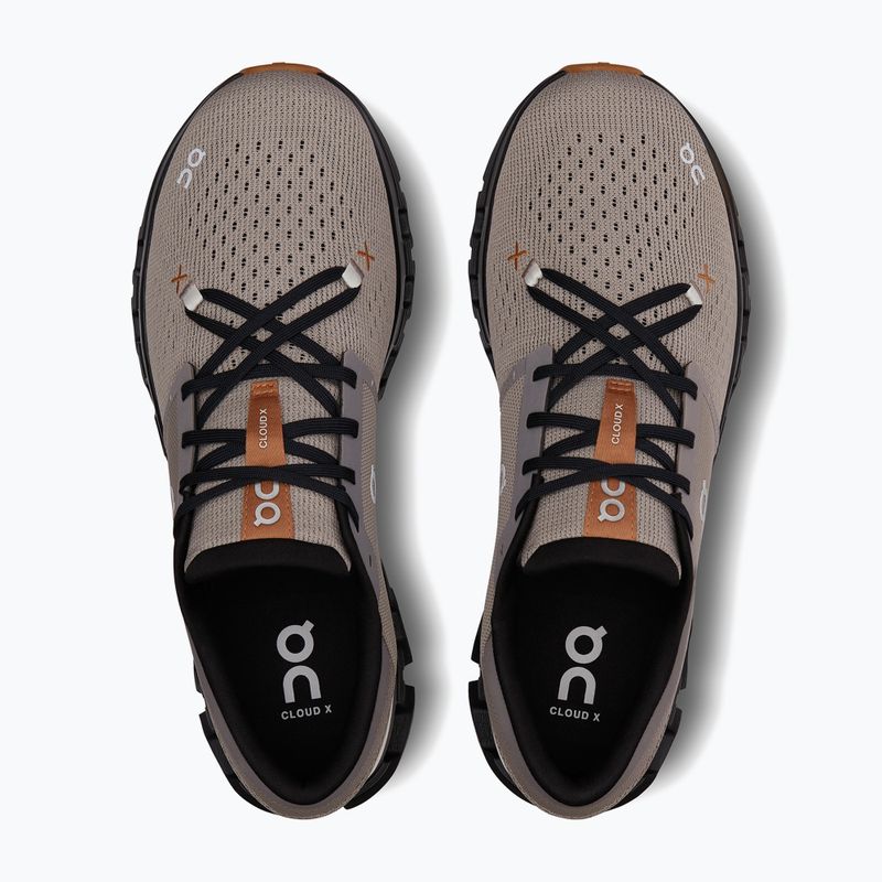 Scarpe da corsa On Cloud X 4 nebbia/nero da uomo 13