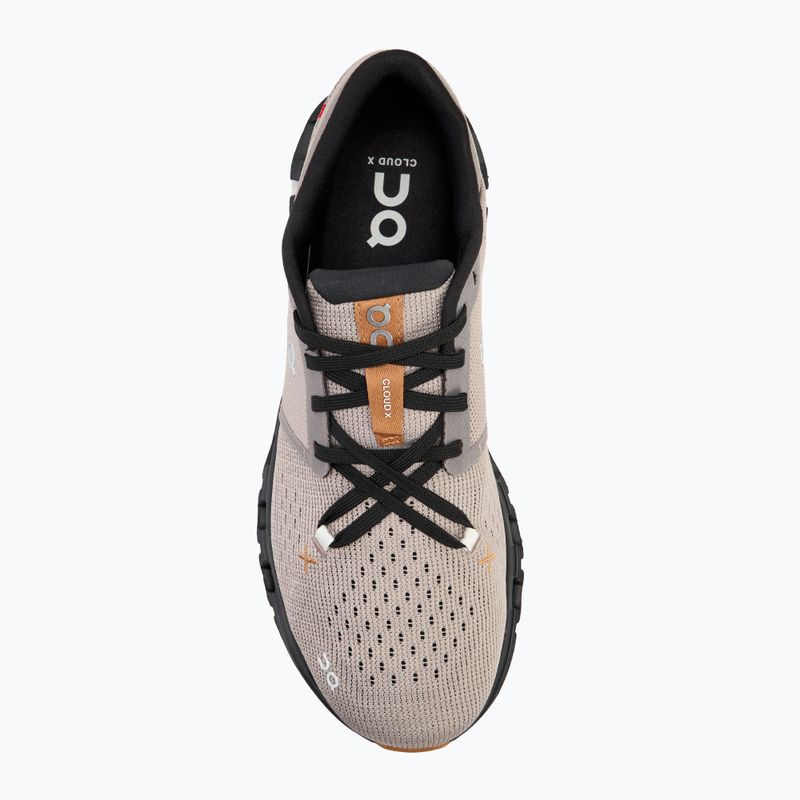 Scarpe da corsa On Cloud X 4 nebbia/nero da uomo 5