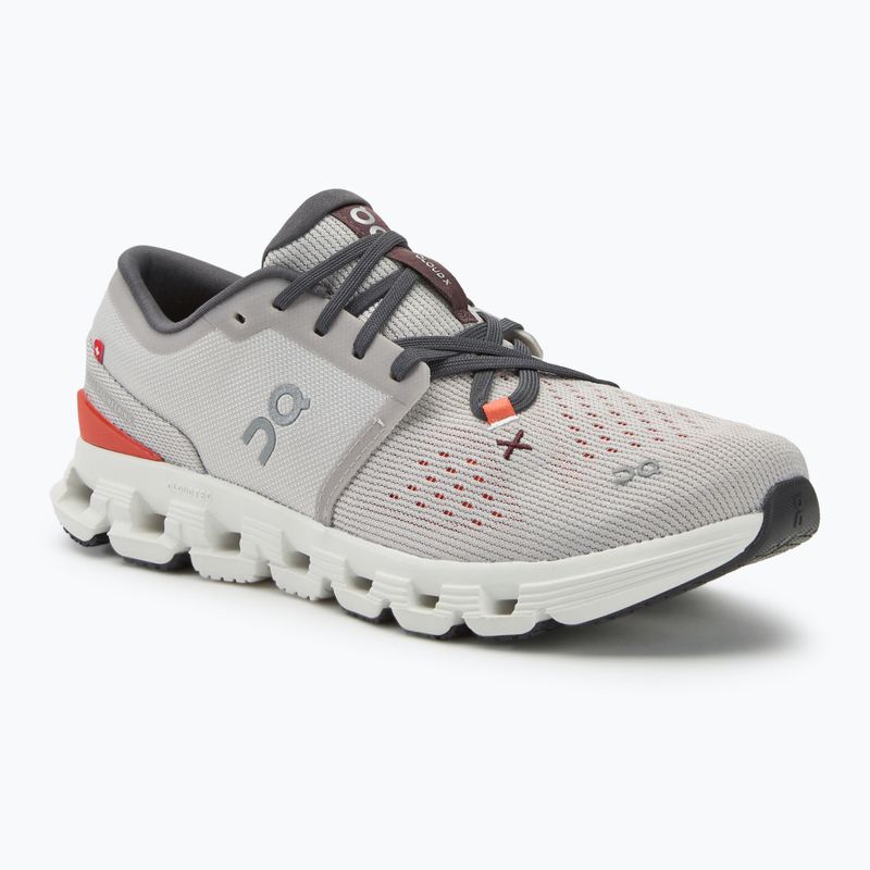 Scarpe da corsa On Cloud X 4 argento/fiamma da uomo