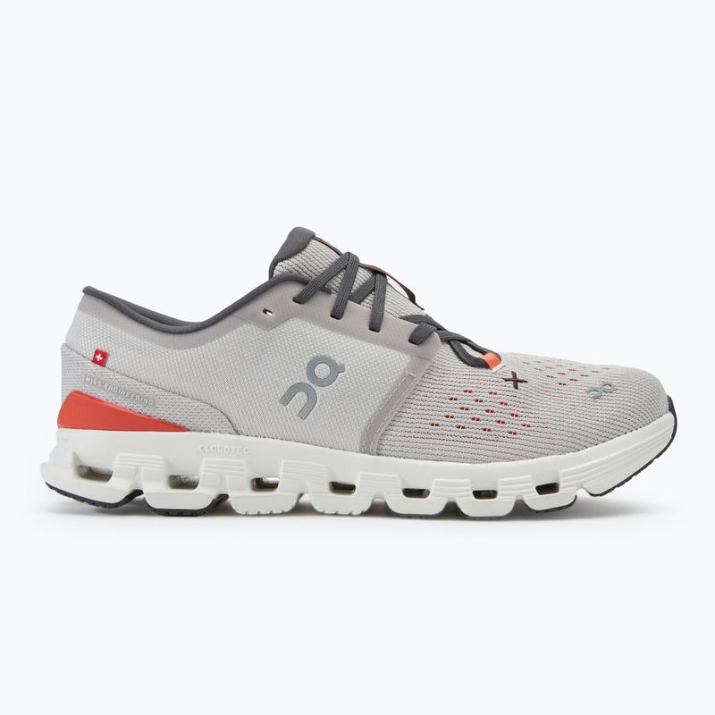 Scarpe da corsa On Cloud X 4 argento/fiamma da uomo 2
