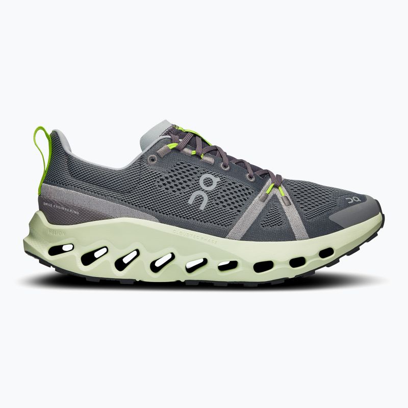 Scarpe da corsa On Cloudsurfer Trail da uomo in ferro/lima 9