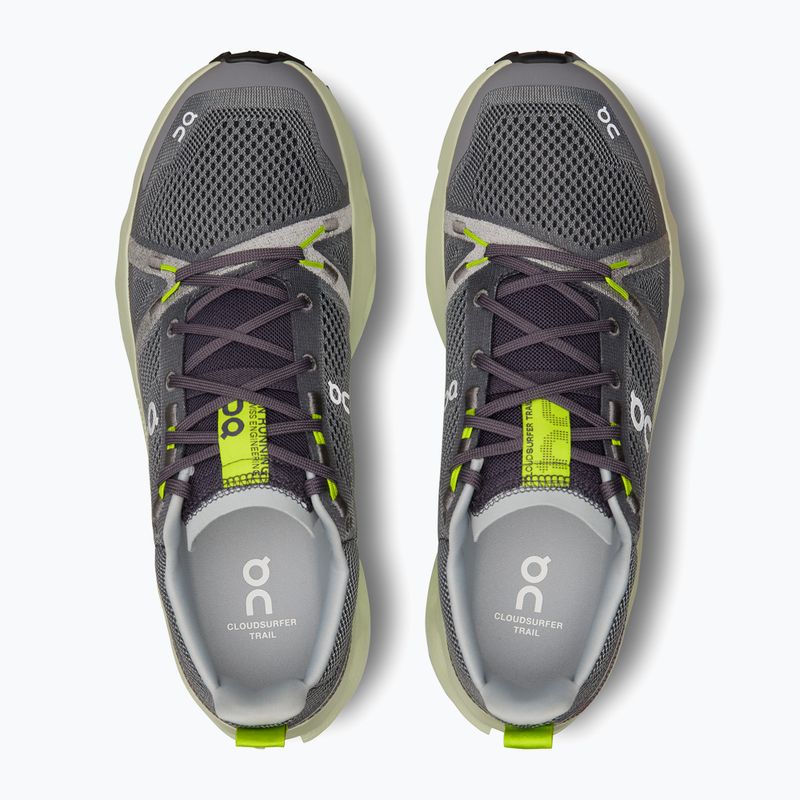 Scarpe da corsa On Cloudsurfer Trail da uomo in ferro/lima 13