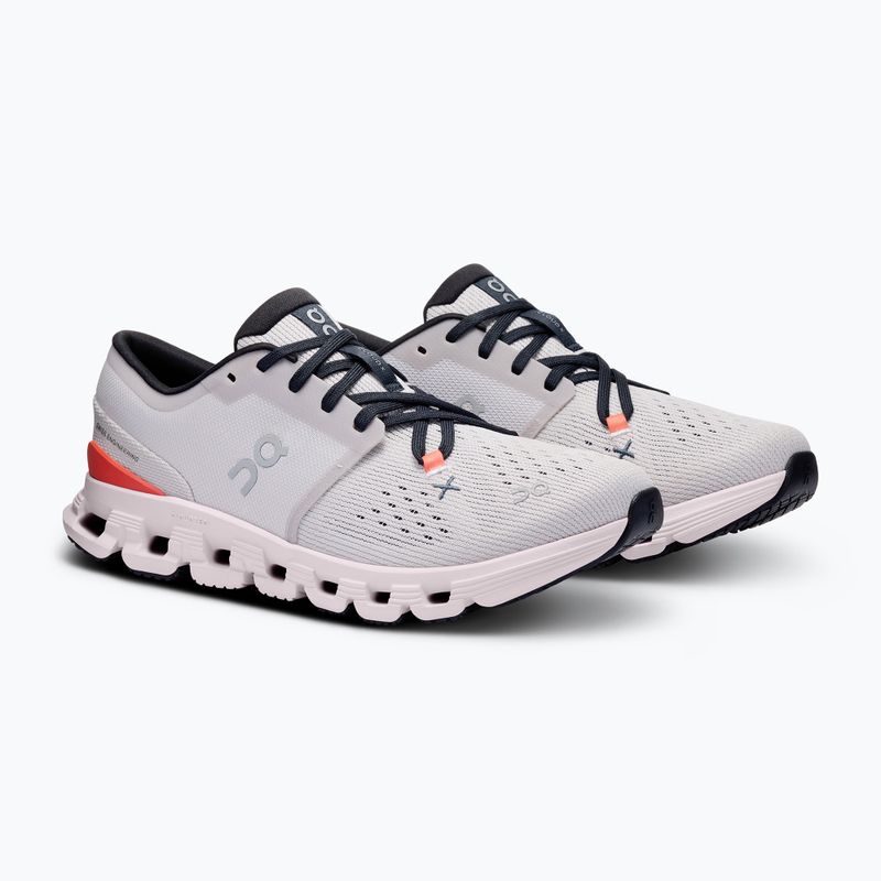 Scarpe da corsa da donna On Cloud X 4 argento/flame 8