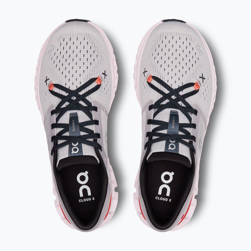 Scarpe da corsa da donna On Cloud X 4 argento/flame 13