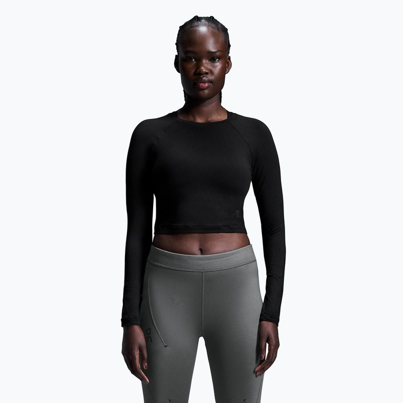Top da corsa da donna On Running Movement Long-T Crop nero