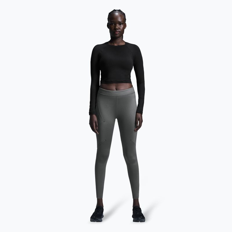 Top da corsa da donna On Running Movement Long-T Crop nero 2