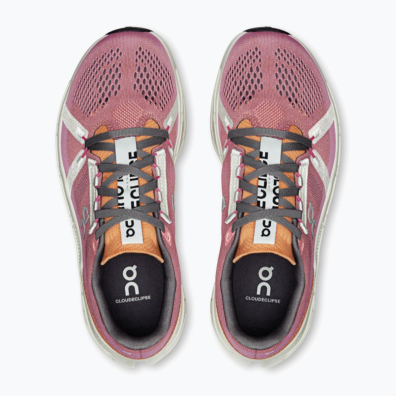 Scarpe da corsa On Running Cloudeclipse da donna, color mandarino/avorio 2