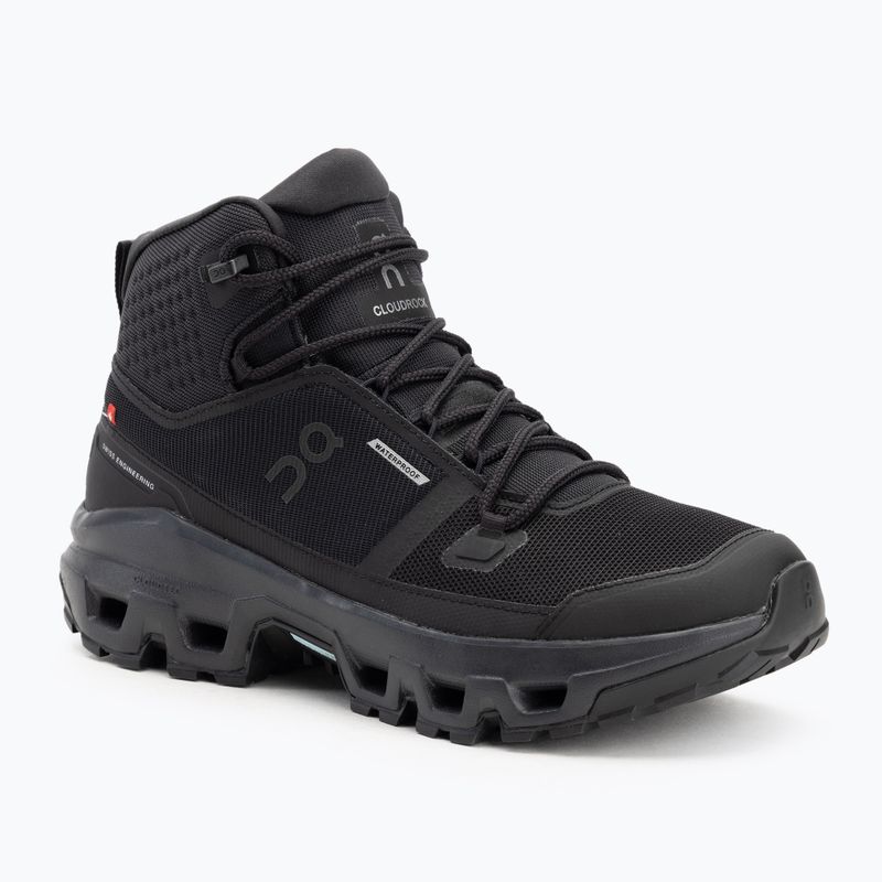 Scarpe da uomo On Cloudrock Mid Waterproof nero/nero