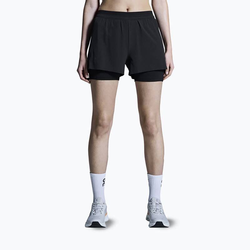 Pantaloncini da corsa da donna On 3" Performance 2/1 black