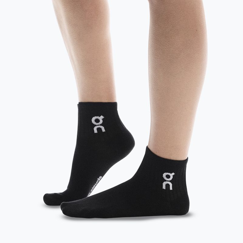 On Logo Sock Mid 3 paia nero 5