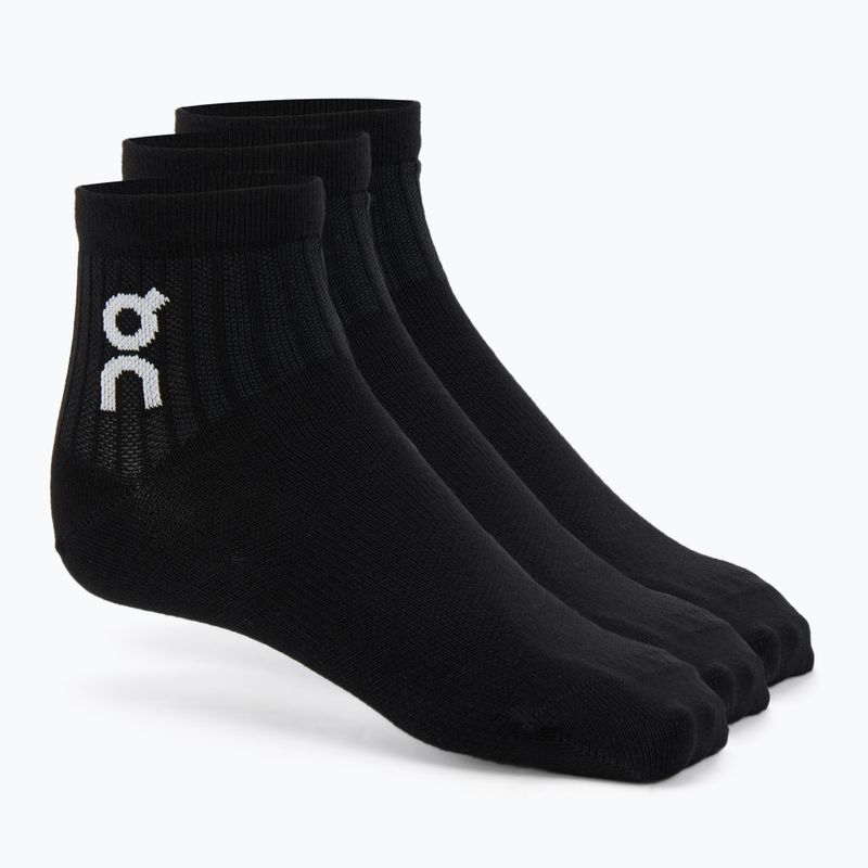 On Running Logo Sock Mid 3 paia nero