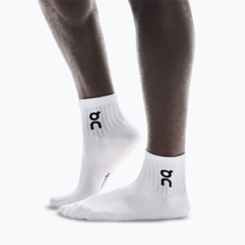On Logo Sock Mid 3 paia bianco 5