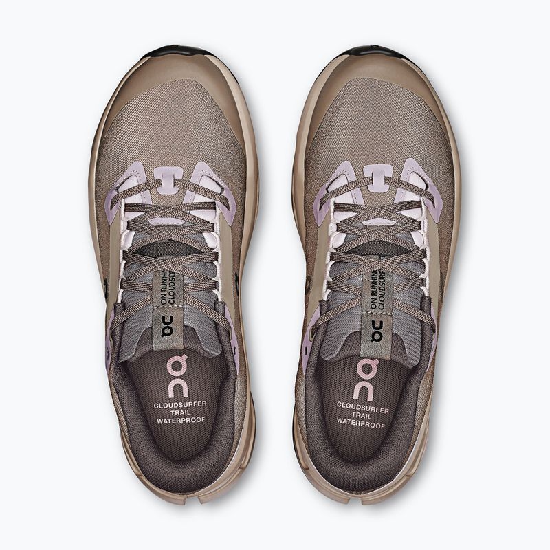 Scarpe da corsa On Cloudsurfer Trail 2 Waterproof cenerino/deserto da donna 13