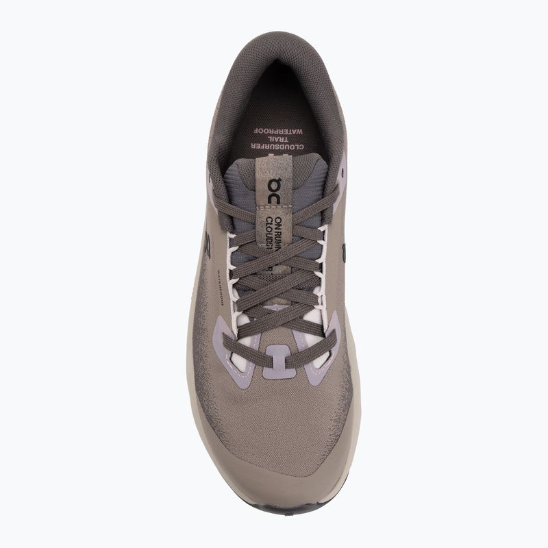 Scarpe da corsa On Cloudsurfer Trail 2 Waterproof cenerino/deserto da donna 5