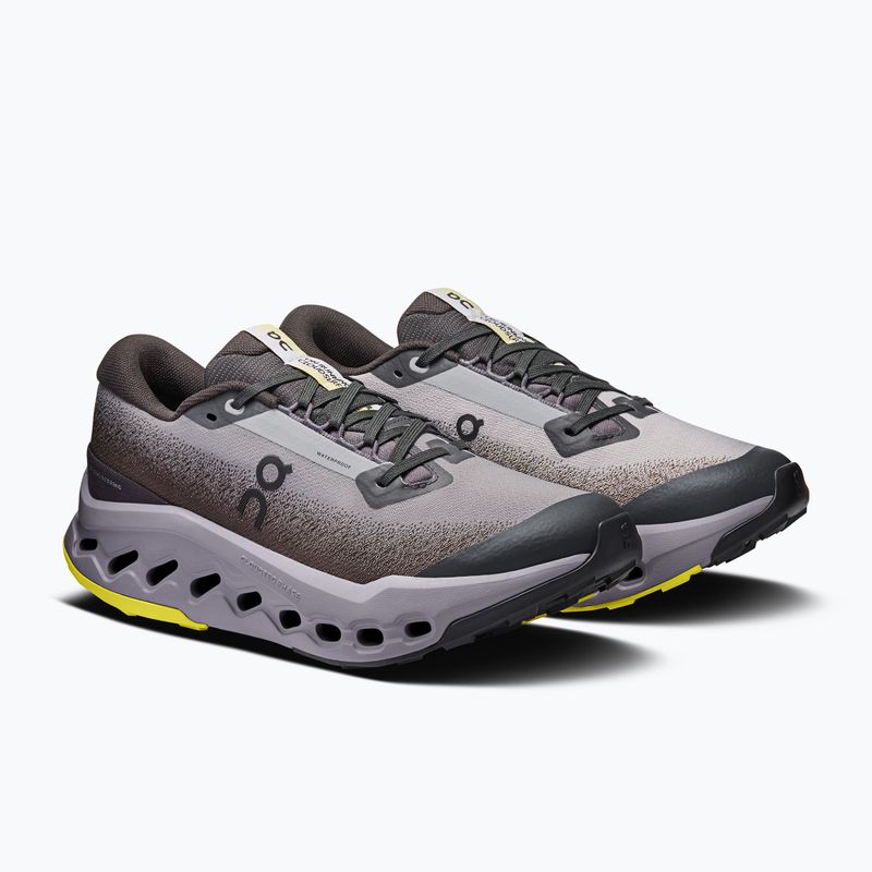 Scarpe da corsa da donna On Cloudsurfer Trail 2 Waterproof nero/lilla 3