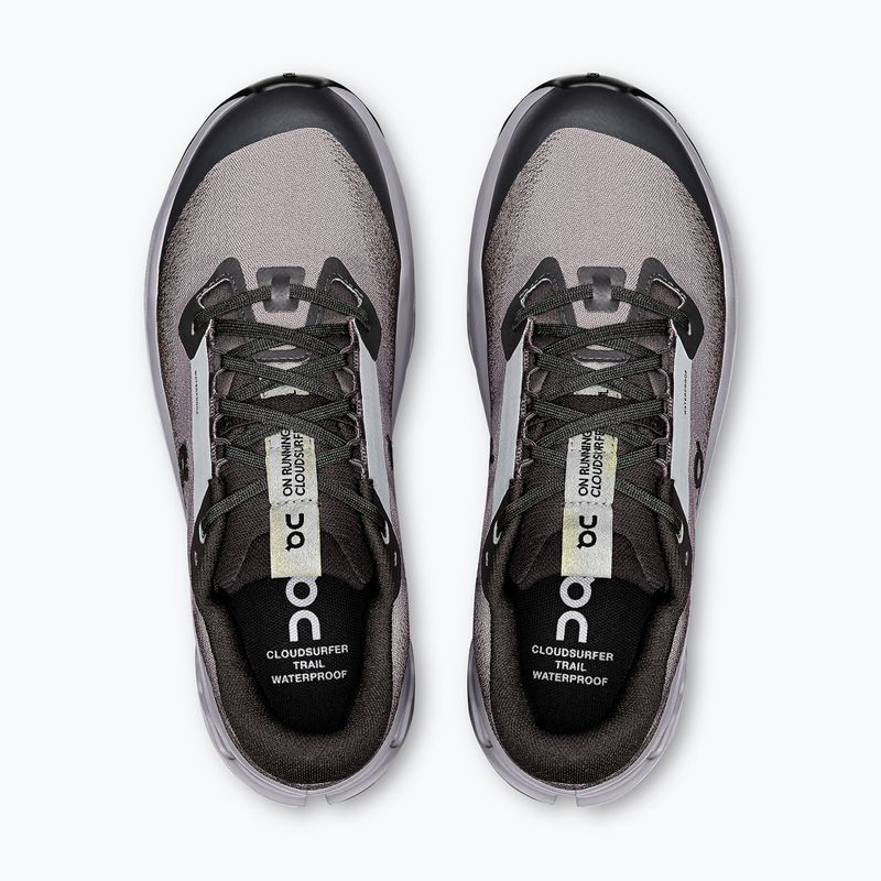 Scarpe da corsa da donna On Cloudsurfer Trail 2 Waterproof nero/lilla 6