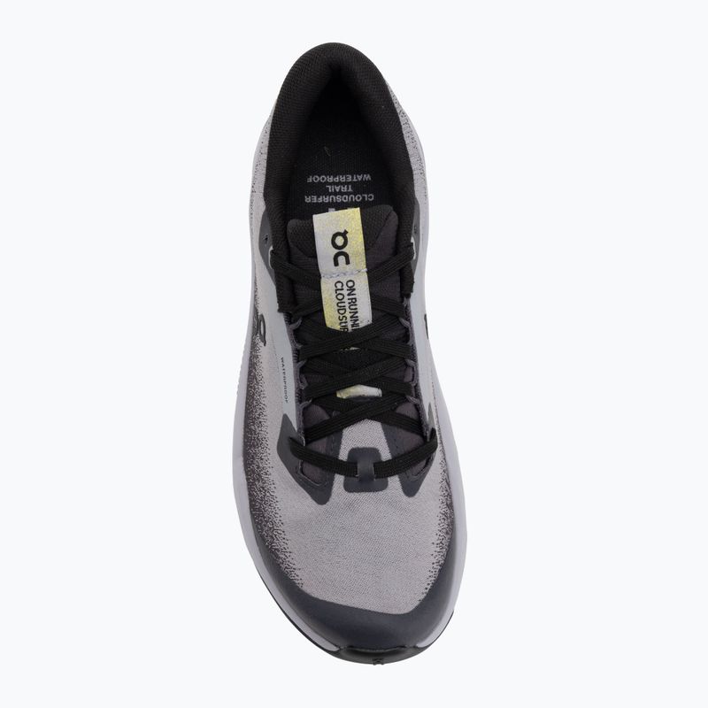 Scarpe da corsa da donna On Cloudsurfer Trail 2 Waterproof nero/lilla 5