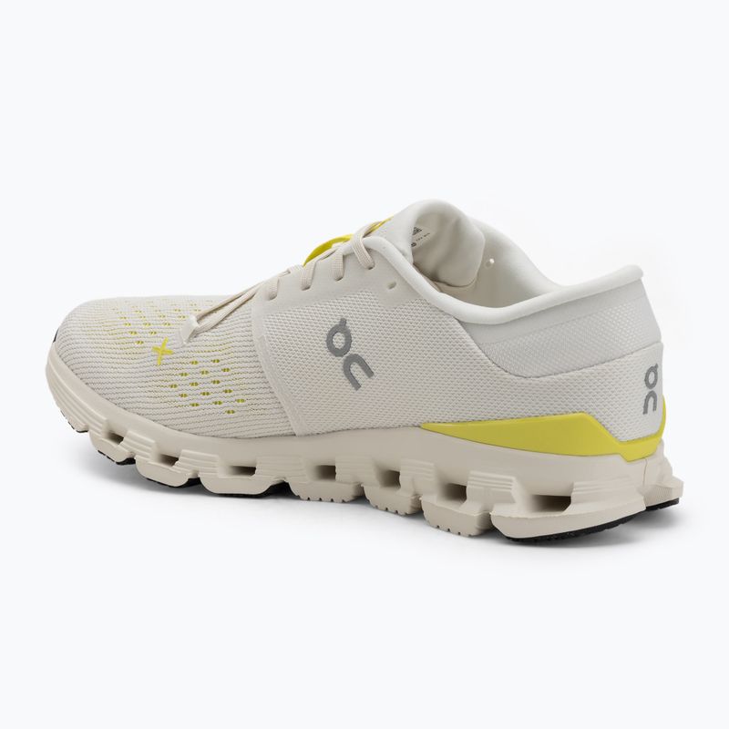 Scarpe da corsa On Cloud X 4 avorio/lime da uomo 3