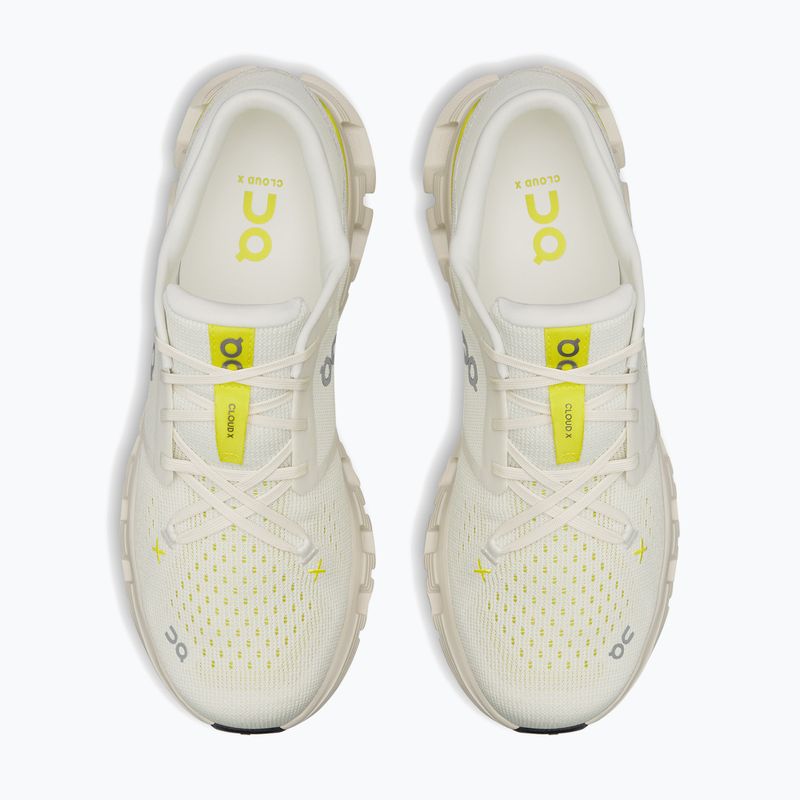 Scarpe da corsa On Cloud X 4 avorio/lime da uomo 6