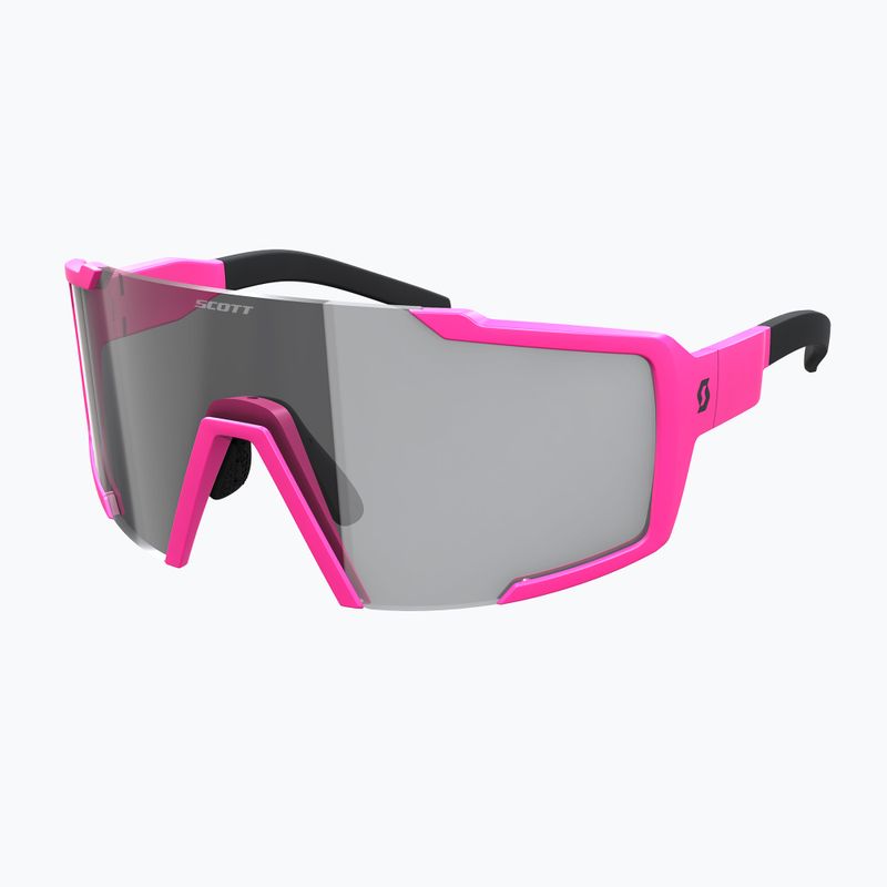 Occhiali da sole SCOTT Shield LS rosa acido/grigio sensibile alla luce