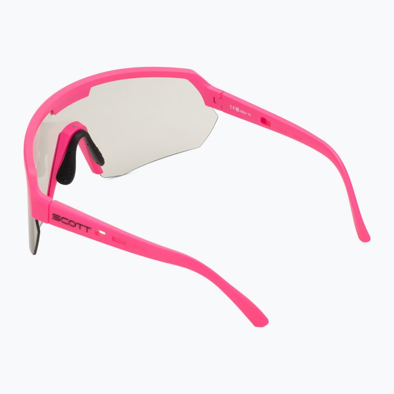 Occhiali da sole SCOTT Sport Shield LS rosa acido/grigio sensibile alla luce 2