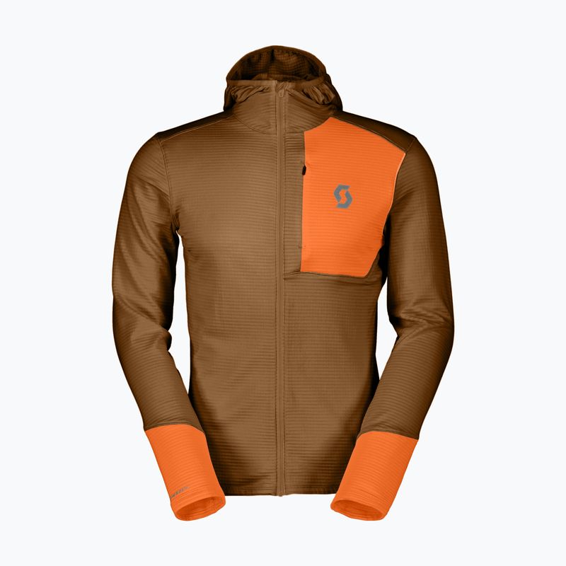 Felpa SCOTT Defined Light Hoody da uomo con cappuccio marrone/arancio lampeggiante