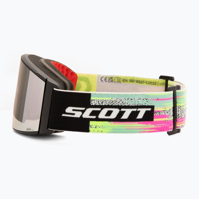 Maschera da sci SCOTT React black/neon yellow/amp lavender chrome 5