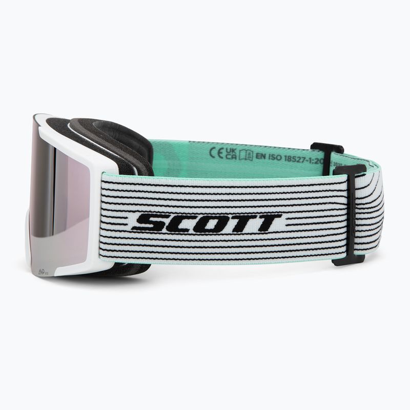 Maschera da sci SCOTT Shield white/mint green/amp lavender chrome 4