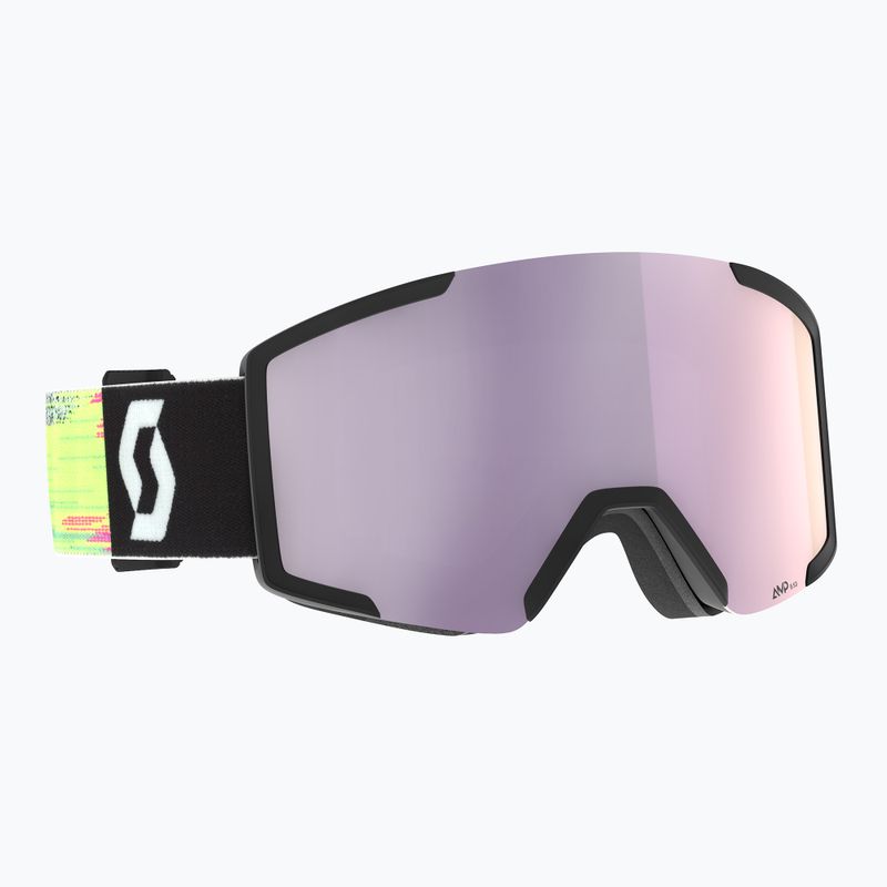 Maschera da sci SCOTT Shield black/neon yellow/amp lavender chrome