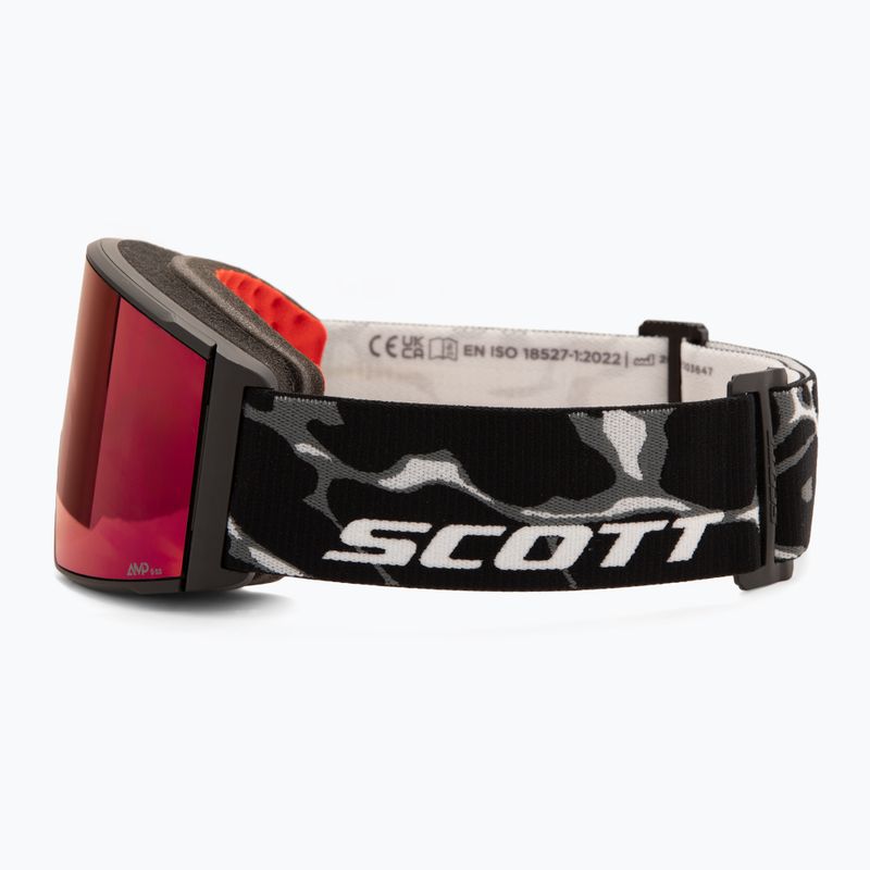 Maschera da sci SCOTT React Light Sensitive granite black/white/amp red chrome 5