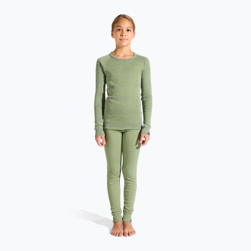 Set di intimo termico per bambini ODLO Active Warm Eco grigio acciaio melange/verde opaco