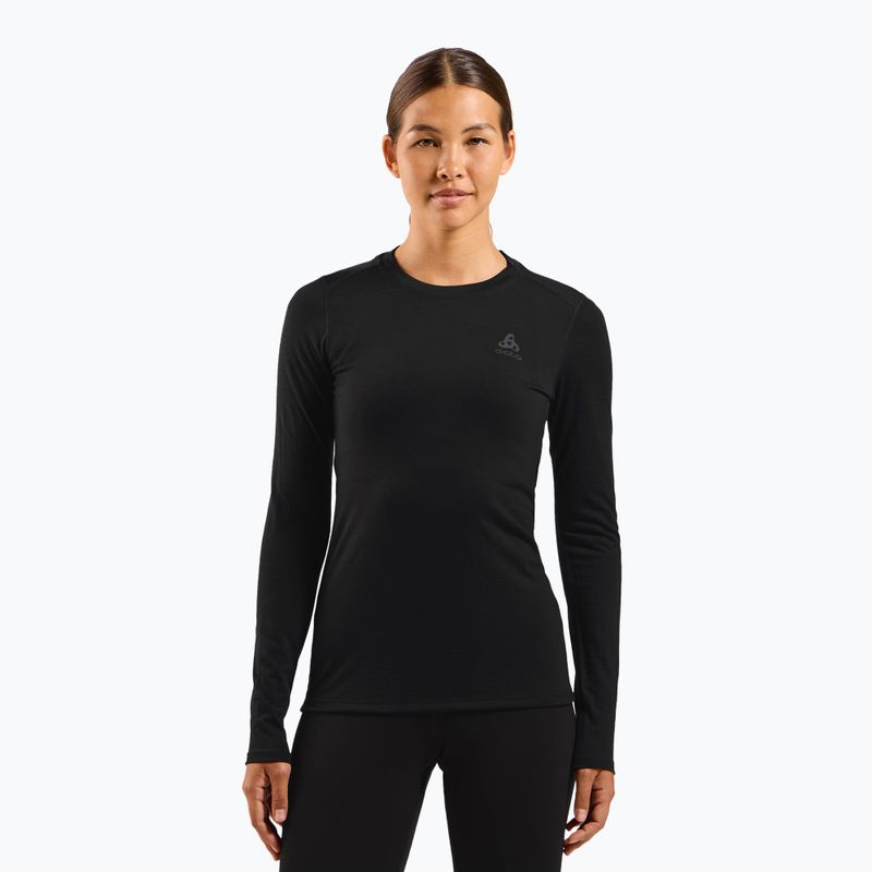 Maglia termica da donna ODLO Merino 160 Bl Top Crew Neck black