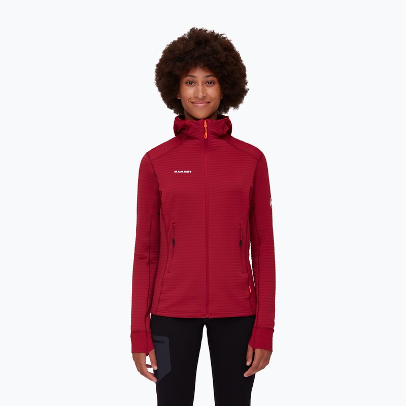 Felpa trekking donna Mammut Aconcagua Light ML con cappuccio rosso sangue 8