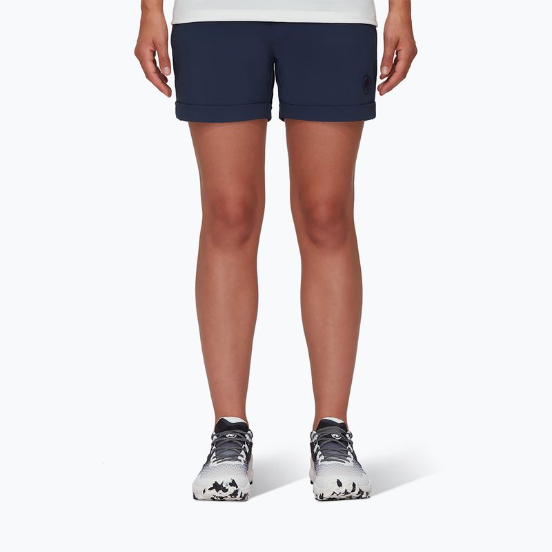 Pantaloncini da trekking Mammut da donna Runbold Roll Cuff marine