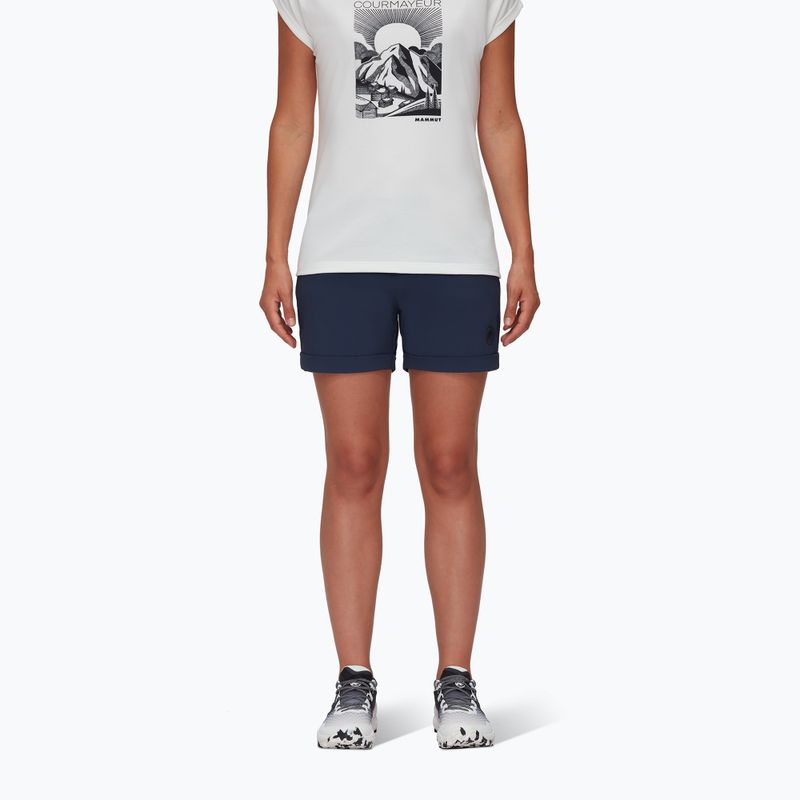 Pantaloncini da trekking Mammut da donna Runbold Roll Cuff marine