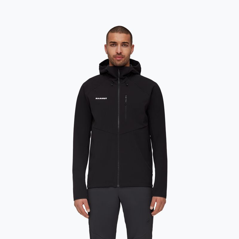 Giacca softshell da uomo Mammut Ultimate Comfort SO con cappuccio nero