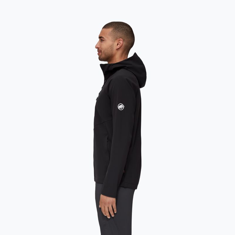 Giacca softshell da uomo Mammut Ultimate Comfort SO con cappuccio nero 3